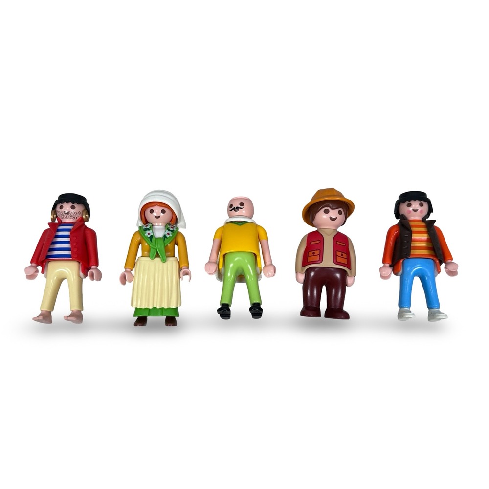 Vintage Playmobil Figure Lot of 5 Multi-Theme Articulated Klicky Toys Plastic